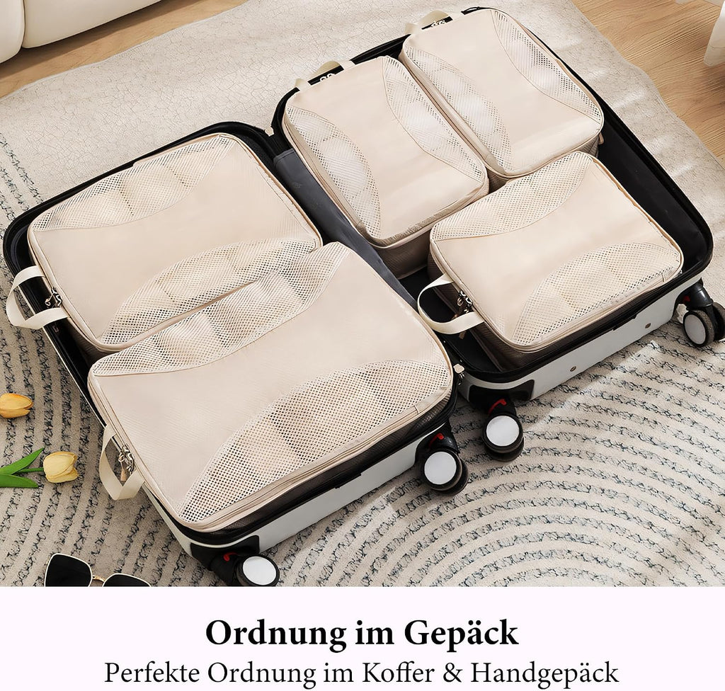 Koffer Organizer Set 8-teilig Kompressions Packing Cubes Reisegepaeck