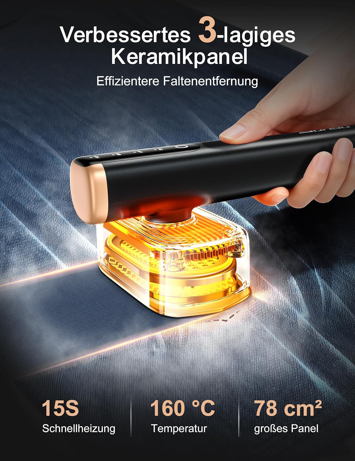 Sundu Reise-Dampfglaetter Dampfbuegeleisen /min LED-Display Schwarz