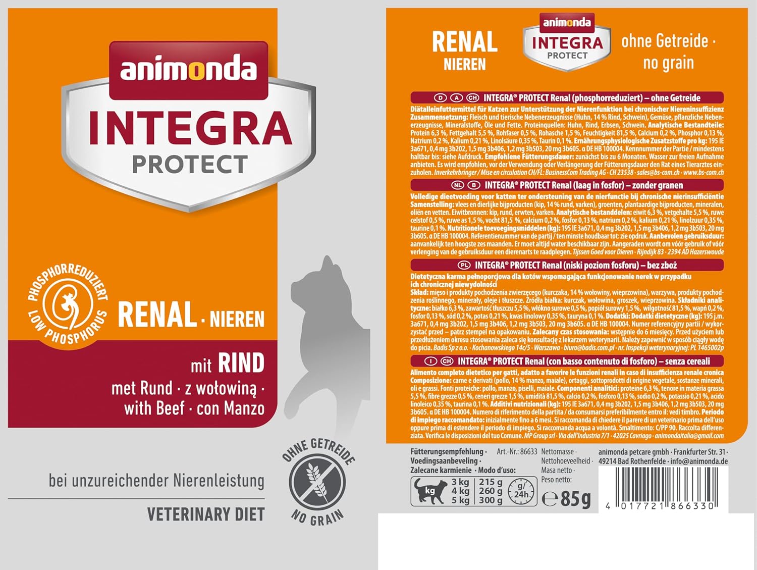 animonda Integra Protect Diaetfutter Katze Diabetes Pute verschiedene So