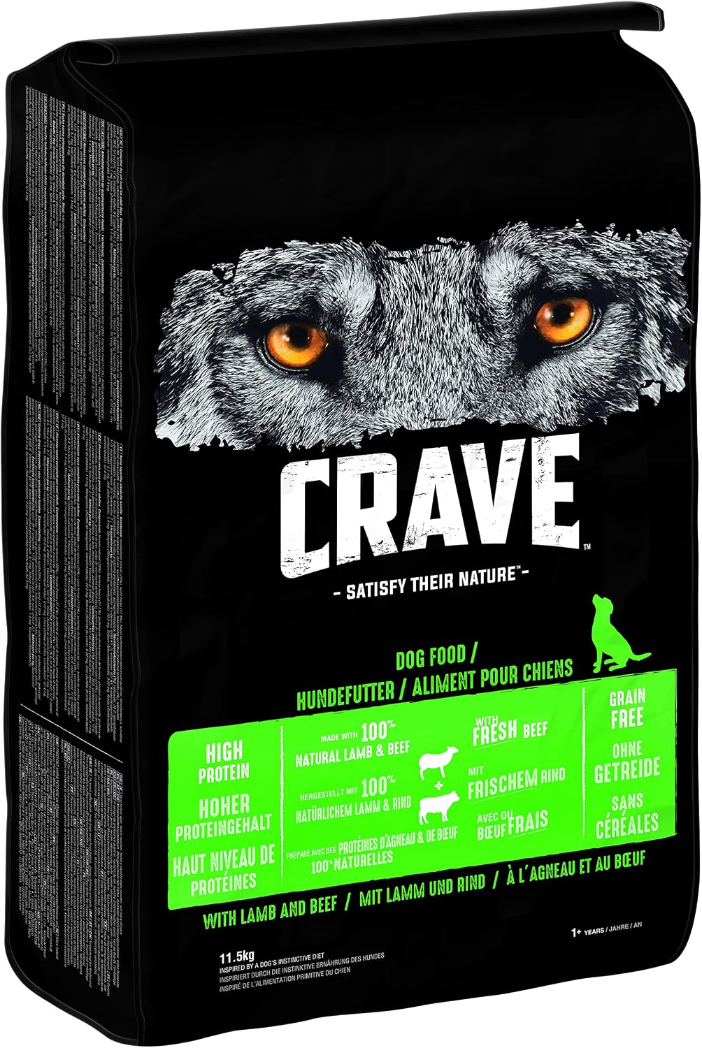 CRAVE Trockenfutter fuer Hunde ohne Getreide proteinreich verschiedene Sorten