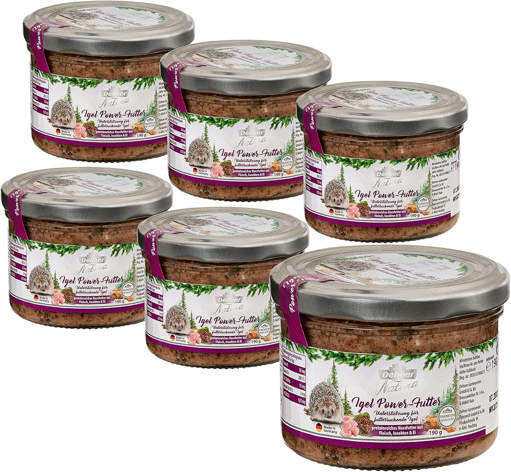 Dehner Natura Igelfutter Nass 6 x 190 g proteinreich Futter für Igel