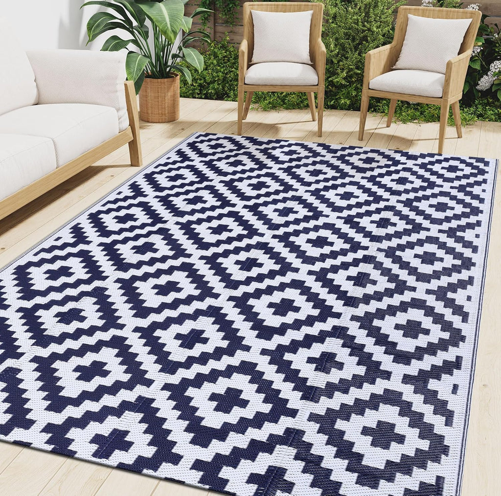 smiry Outdoor Teppich Balkon 120 x 180 cm wasserfest UV-bestaendig 180cm-360cm
