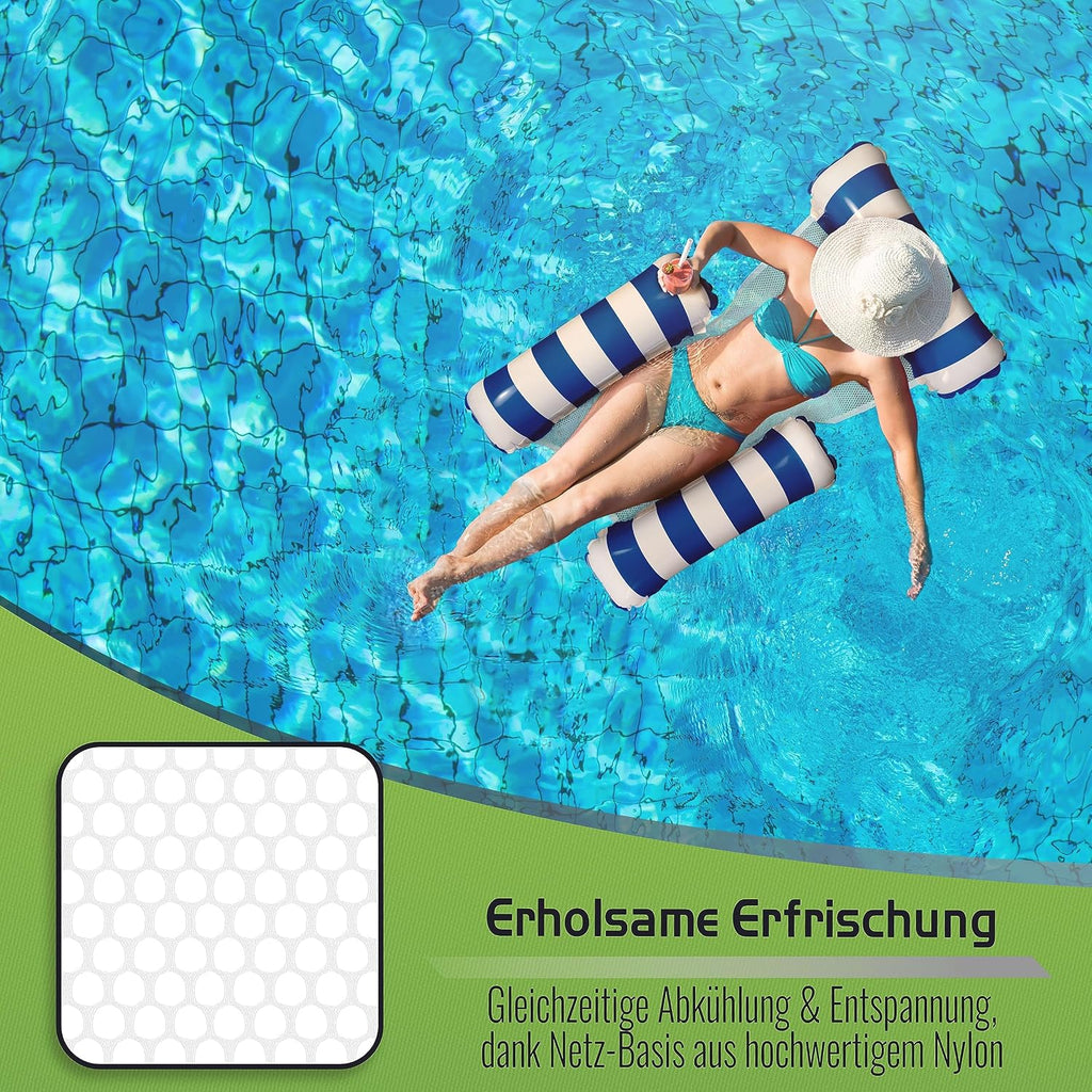 Balinco aufblasbarer Poolsessel mit Rueckenlehne und Armlehnen, Wasserstuhl