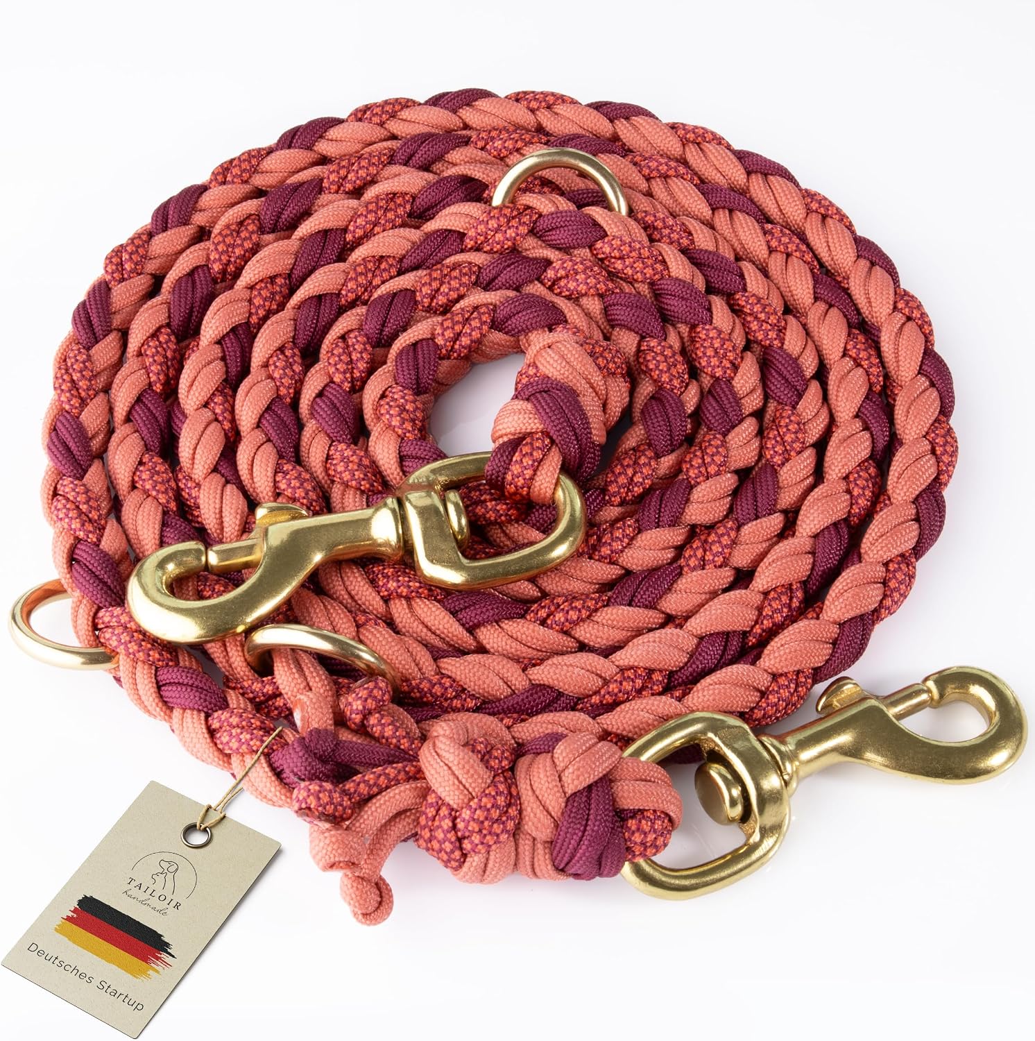 Geflochtene Hundeleine 2 m verstellbar Paracord Fuehrleine Trainingsleine