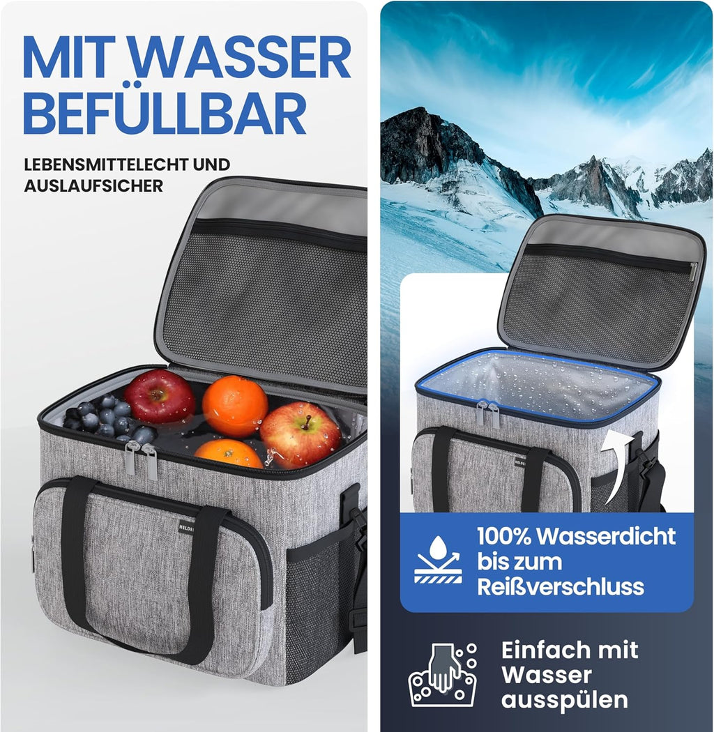 HELDENWERK faltbare Kuehltasche wasserdicht auslaufsicher 12 Std.