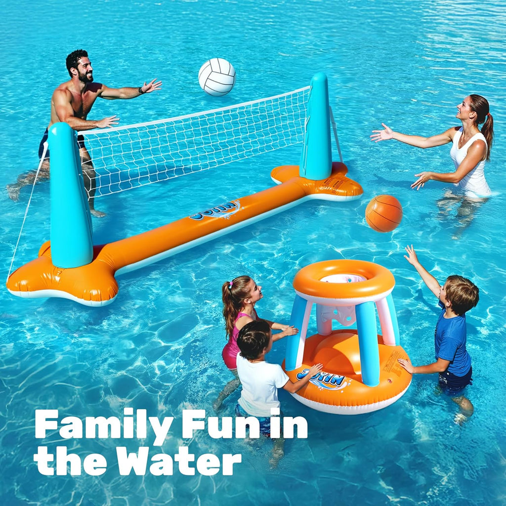 JOYIN Pool Spiel Set Volleyball Basketball Aufblasbar Kinder Erwachsene Poolspie