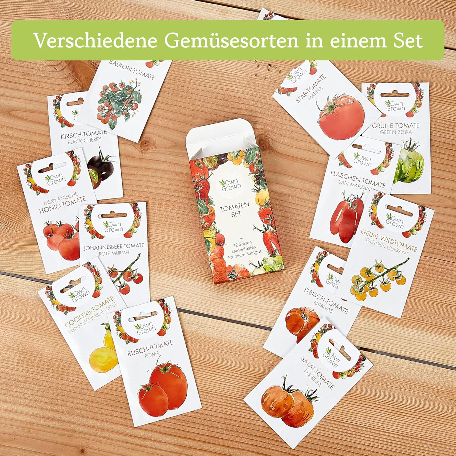 12er Tomatensamen Set alte Sorten fuer Garten und Balkon, samenfest