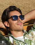 Polarisiert Sonnenbrille Herren UV400 Retro Halbrahmen Fahren Angeln Reisen