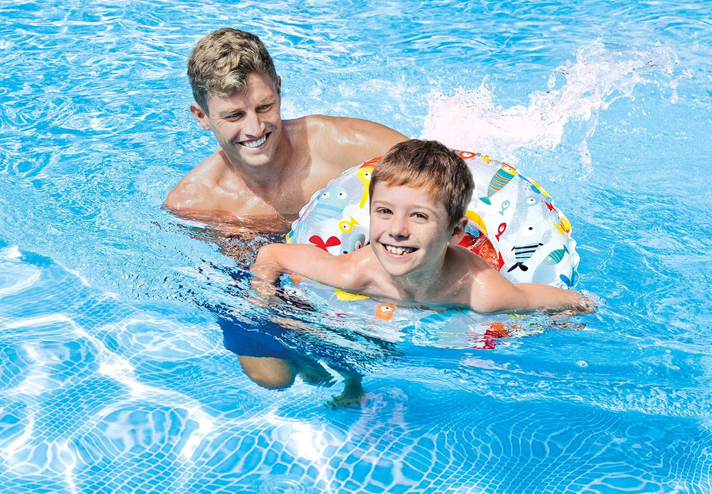 Intex Aufblasbarer Schwimmring 91 cm Vinyl mit Griffen 61cm-91cm