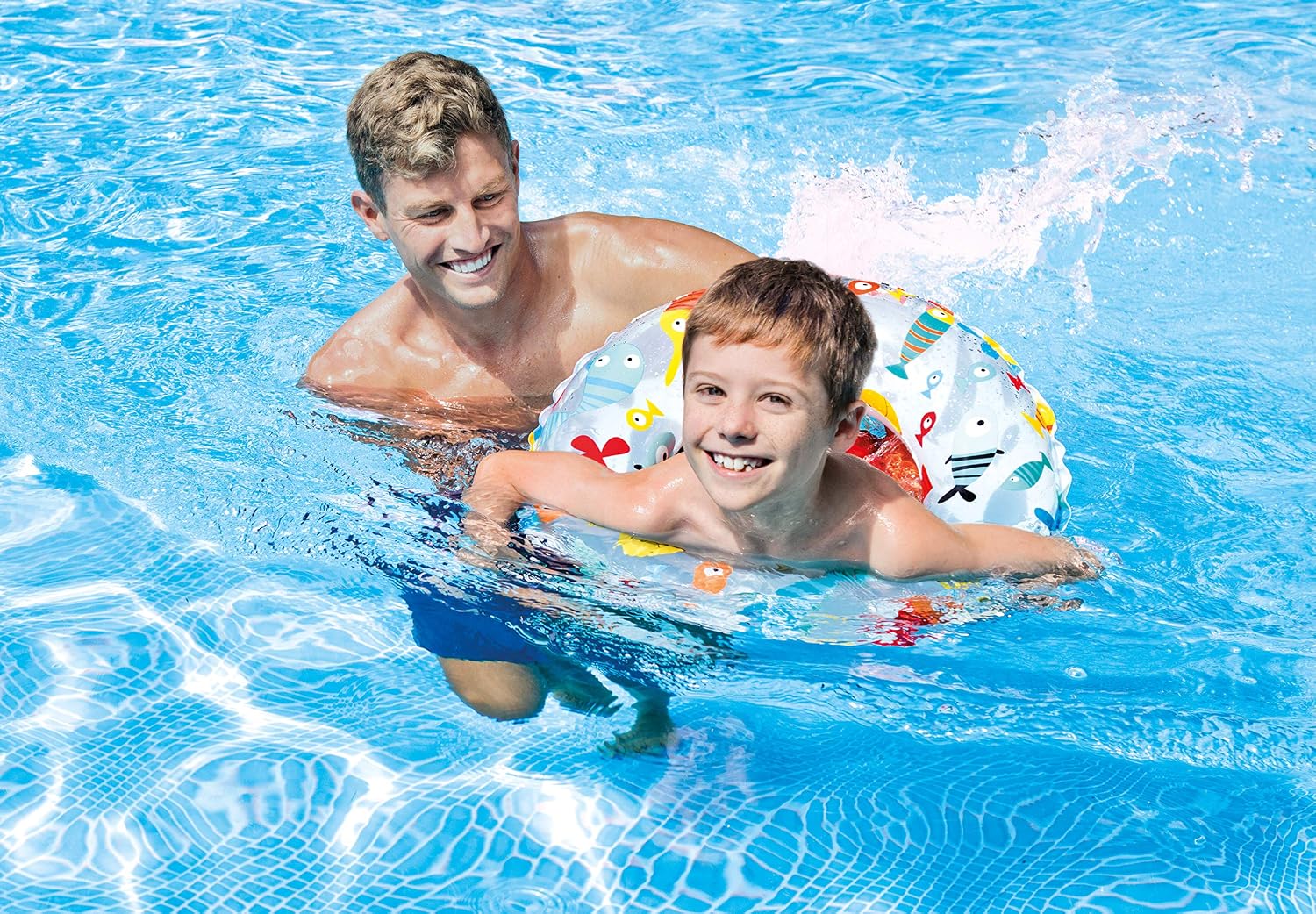 Intex Aufblasbarer Schwimmring 91 cm Vinyl mit Griffen 61cm-91cm