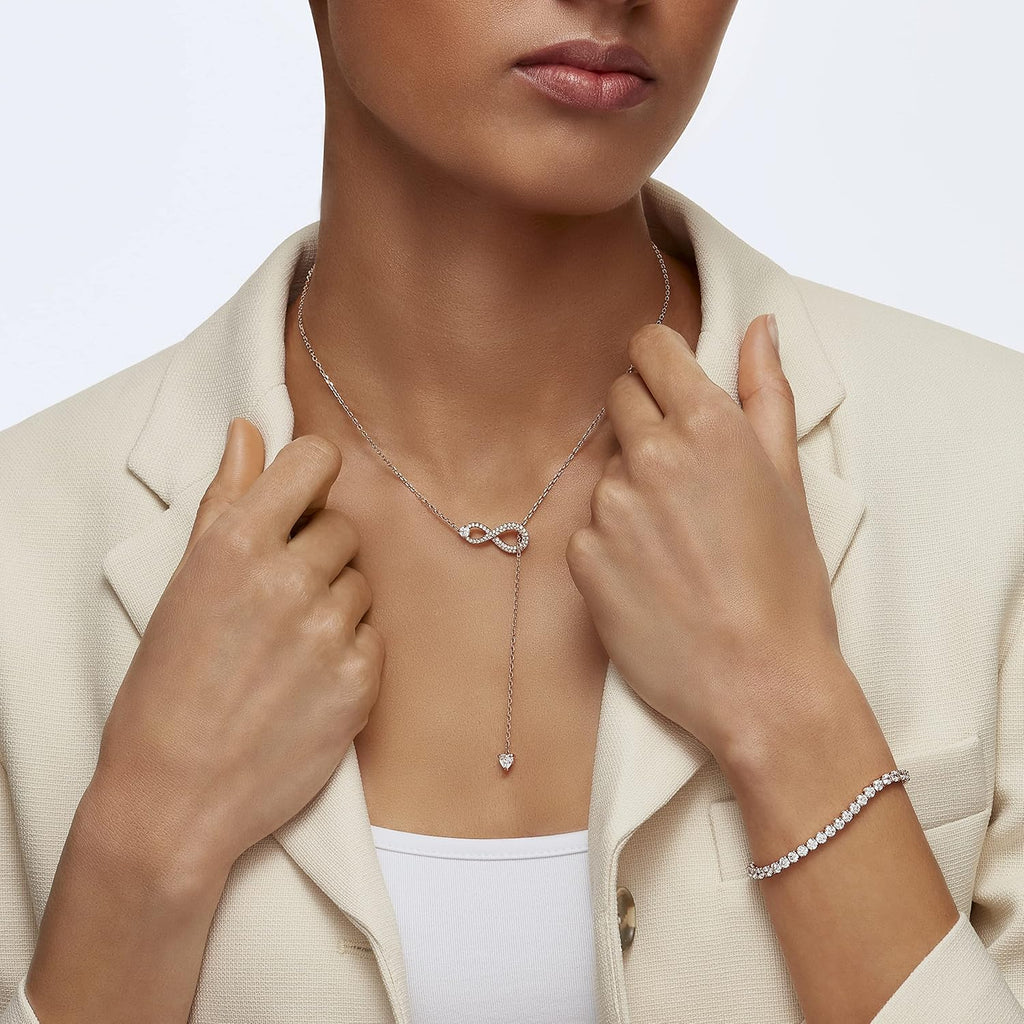 Swarovski Hyperbola Halskette Damen Schmuck Kristall Anhaenger Silber