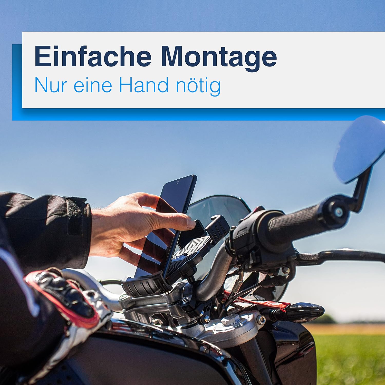 Handyhalterung Fahrrad 360° Drehbar Klicksystem Universal fuer Smartphone