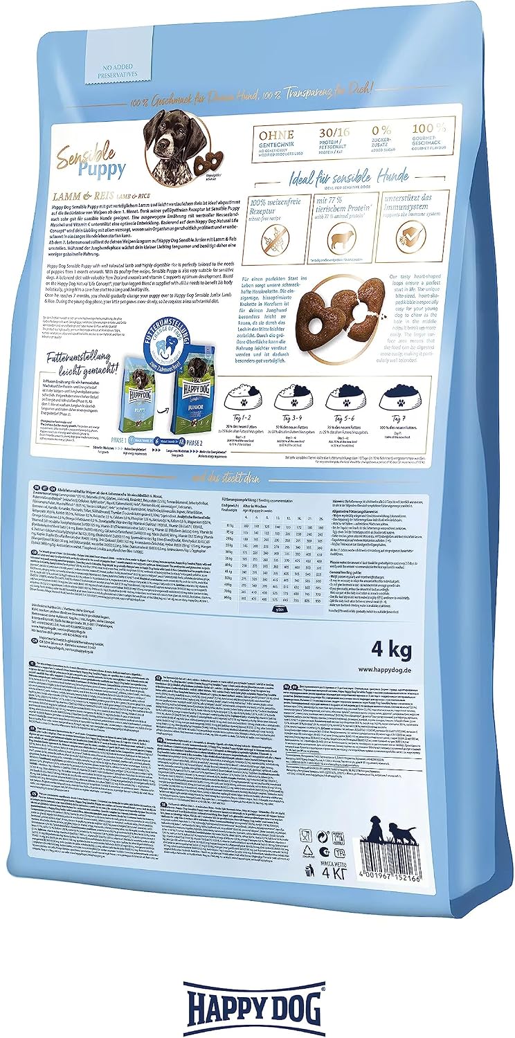 Happy Dog Welpenfutter Trockenfutter 4 kg für 4 Wochen bis 6 Monate