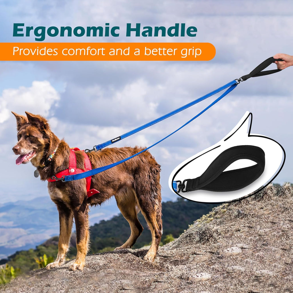 PetBonus Hundeleine Anti-Zieh doppelt reflektierend Schwarz Groesse Gross/Mittel