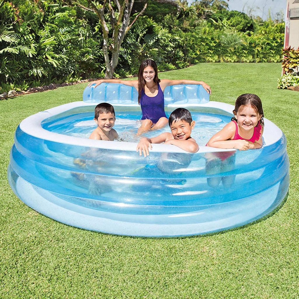 Intex Familienpool 229x218x79 cm Aufblasbar Vinyl Lounge Mehrfarbig