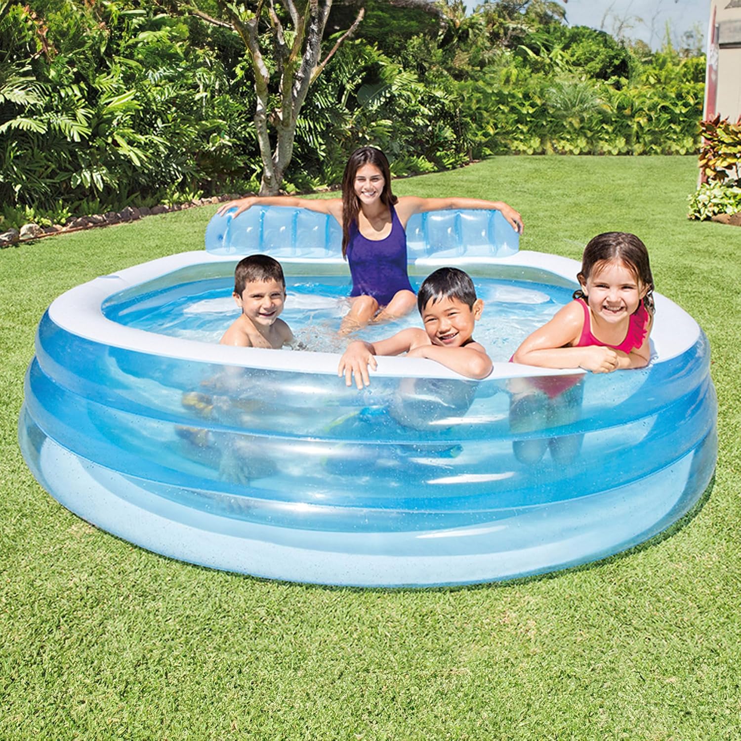 Intex Familienpool 229x218x79 cm Aufblasbar Vinyl Lounge Mehrfarbig
