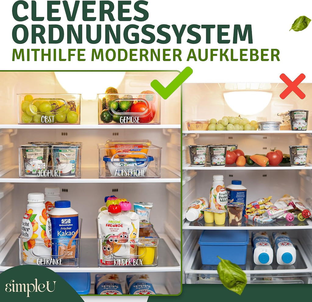 Kuehlschrank Organizer Set 6 Stueck Aufbewahrungsbox BPAfrei Kunststoff