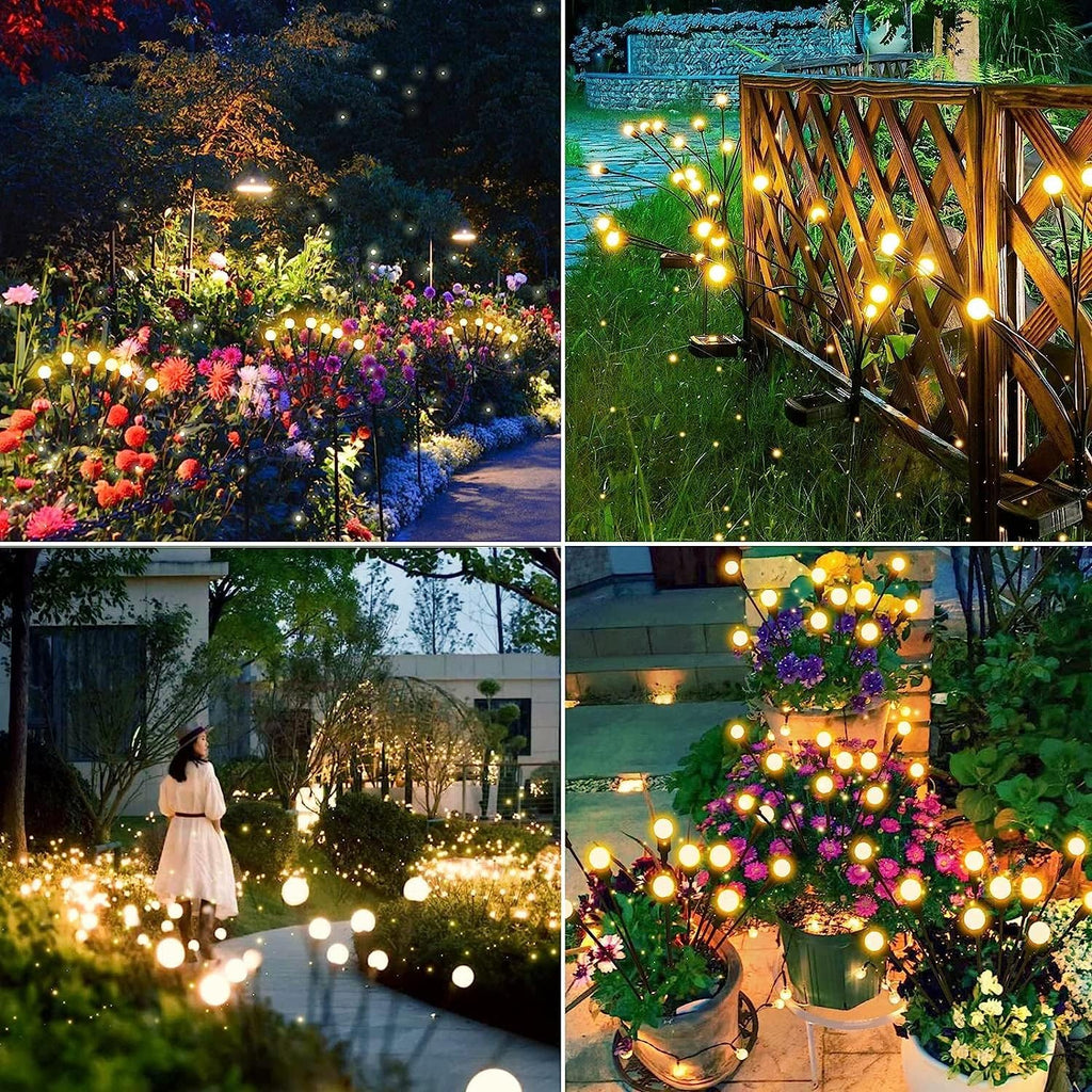 Kizozo Solarlampen 4er Set Garten Aussen 10 LED warmweiss IP65 wasserdicht