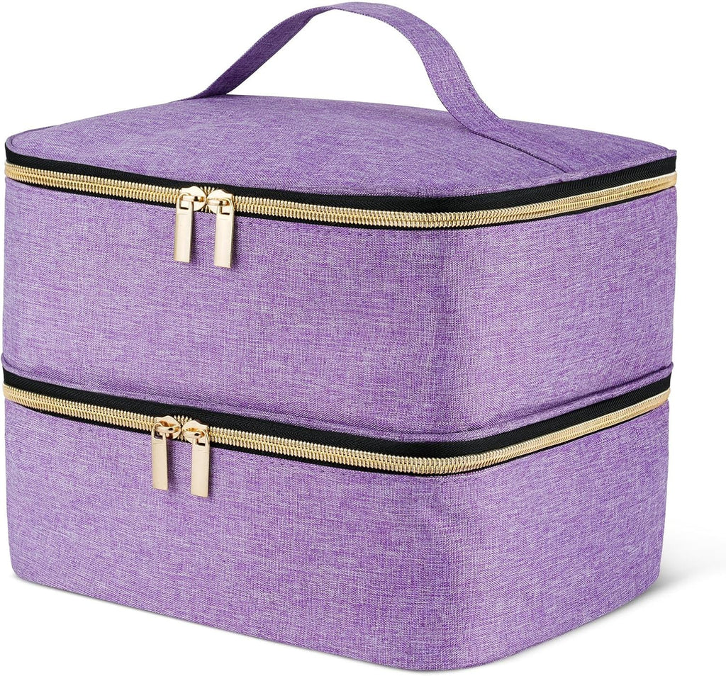 Kosmetiktasche doppellagig fuer Nagellack 30 Flaschen Reise Organizer schwarz