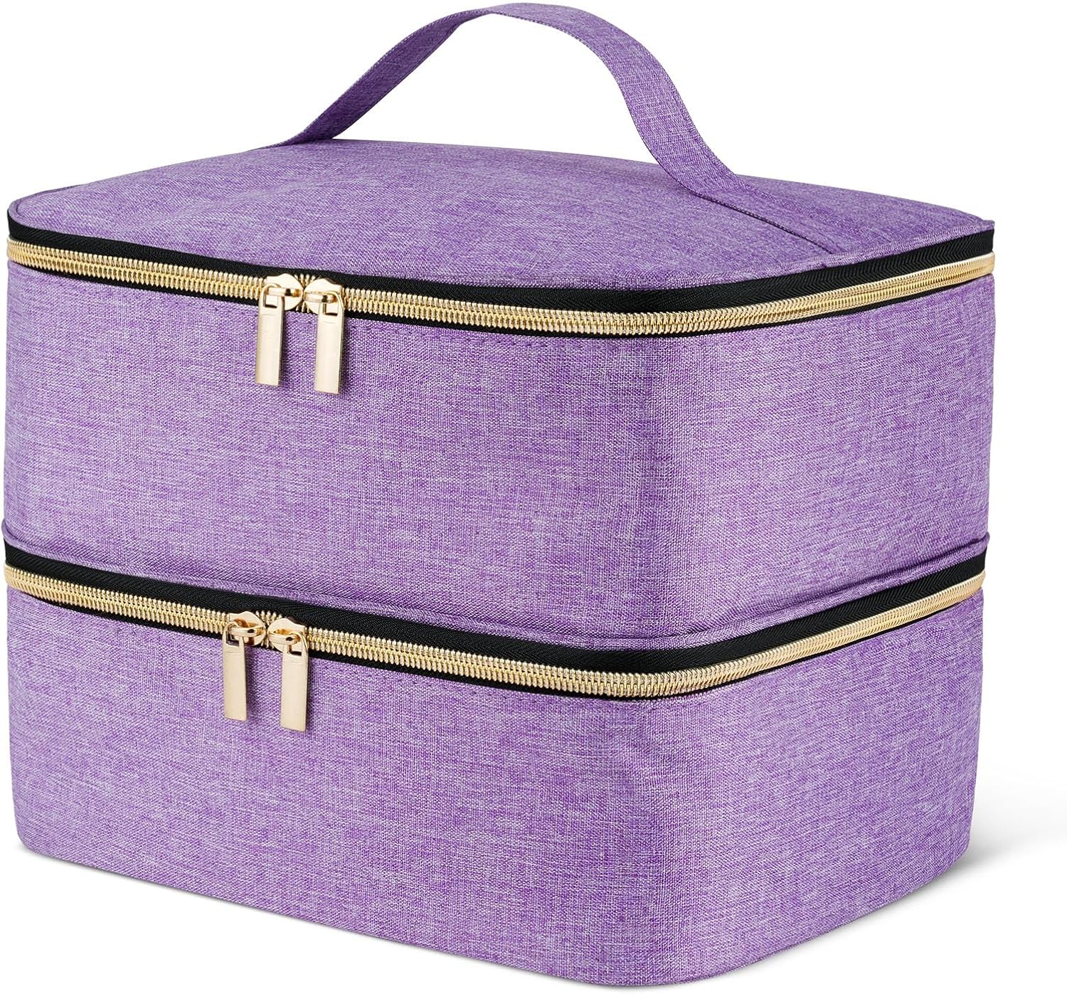 Kosmetiktasche doppellagig fuer Nagellack 30 Flaschen Reise Organizer schwarz