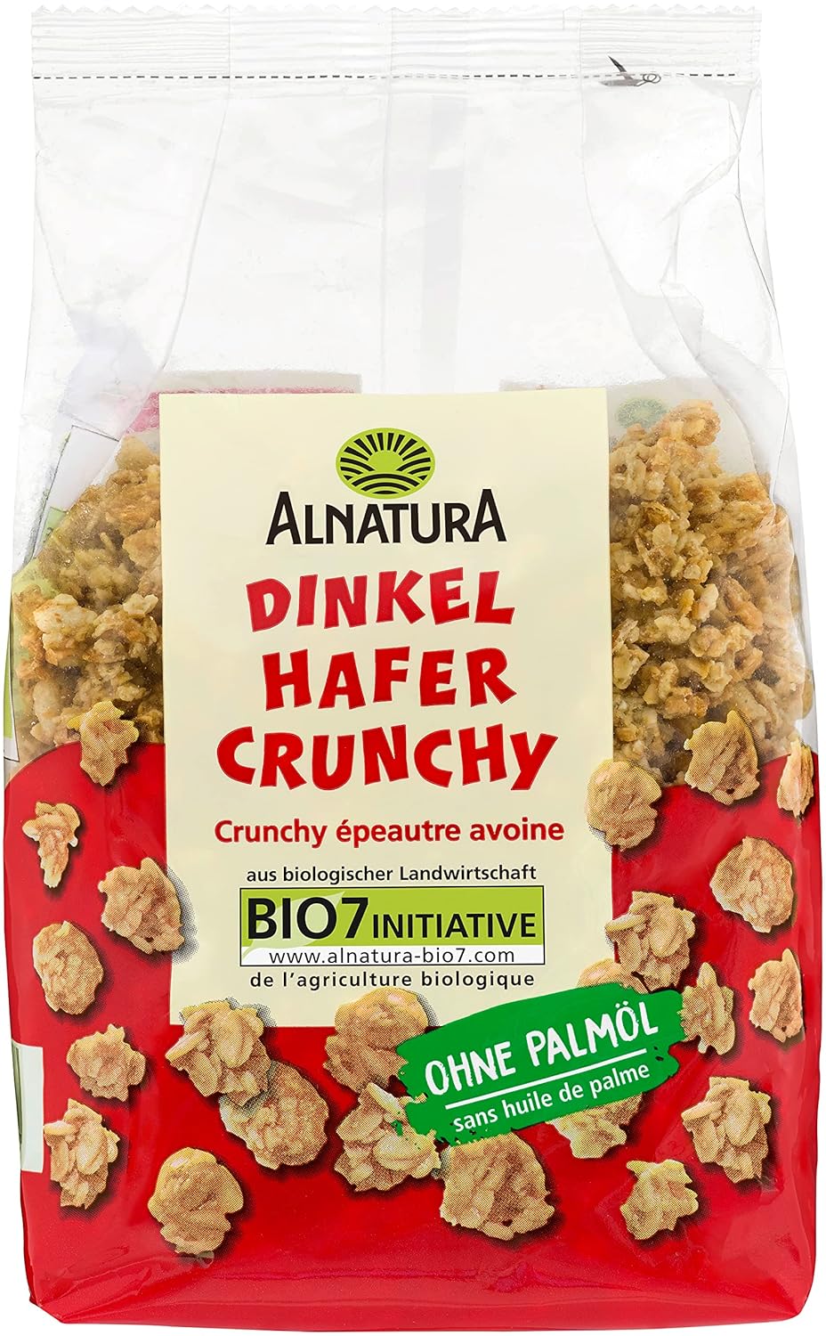 Dinkel Hafer Crunchy Knuspermuesli Fruehstueck verschiedene Sorten