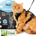 Katzengeschirr verstellbar mit Leine XS-S Schwarz Ausbruchsicher Spaziergang