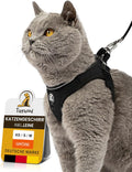 Katzengeschirr mit Leine Schwarz Groesse S verstellbar weich robust fuer Kitten