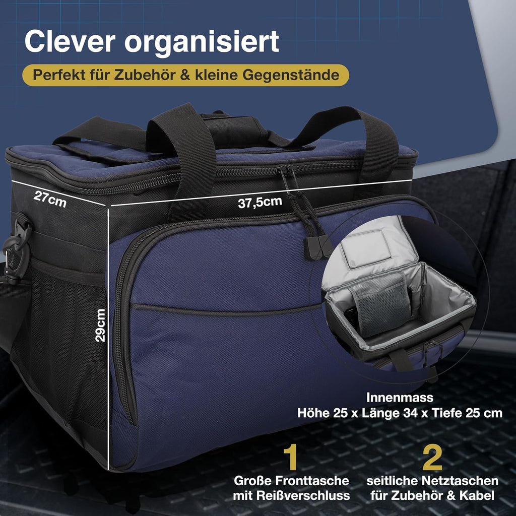 cartrend Kuehltasche mit 12V KFZ-Anschluss 1,5 m Schultergurt Taschen