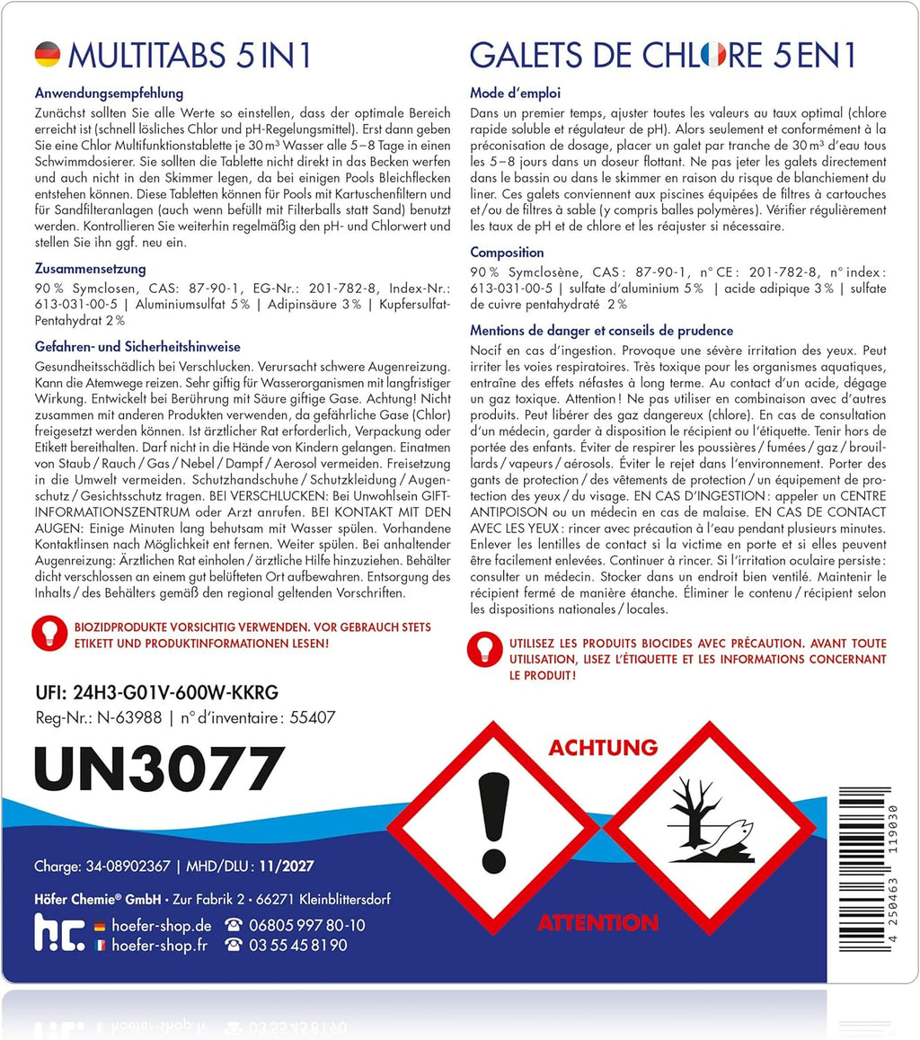 BAYZID Chlor Multitabs 5in1 Chlortabletten Poolpflege