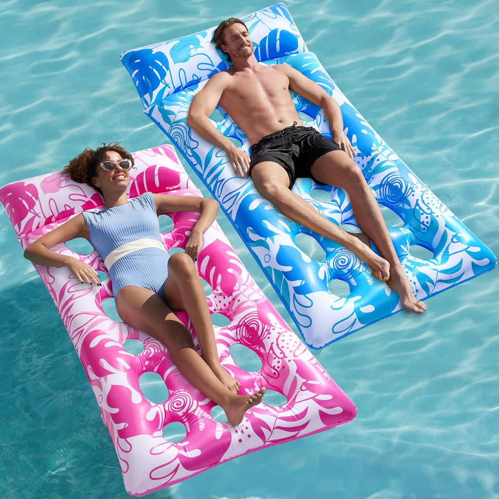 Sloosh XL aufblasbares Sonnenliegebett mit Kopfstuetze fuer Erwachsene, 2er Set