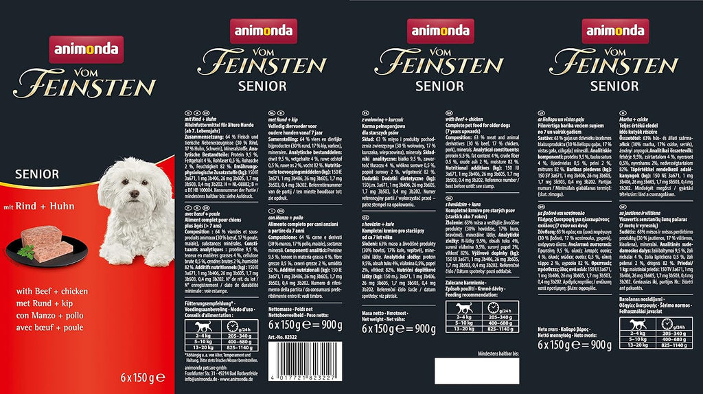 animonda vom Feinsten Senior Hundefutter 6x150 g - verschiedene Sorten