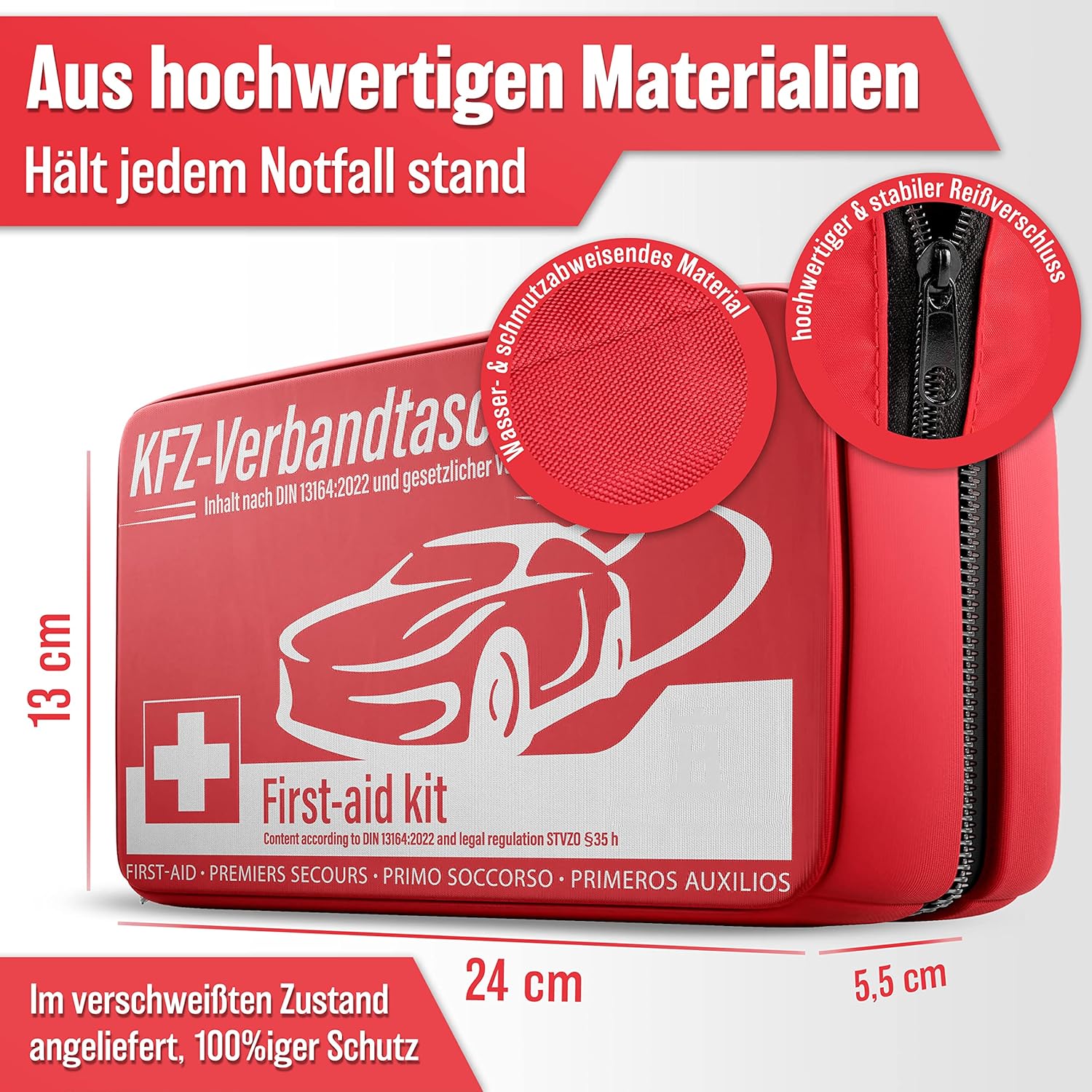 Heldenwerk KFZ Verbandstasche DIN 13164:2022 Erste Hilfe Set Auto