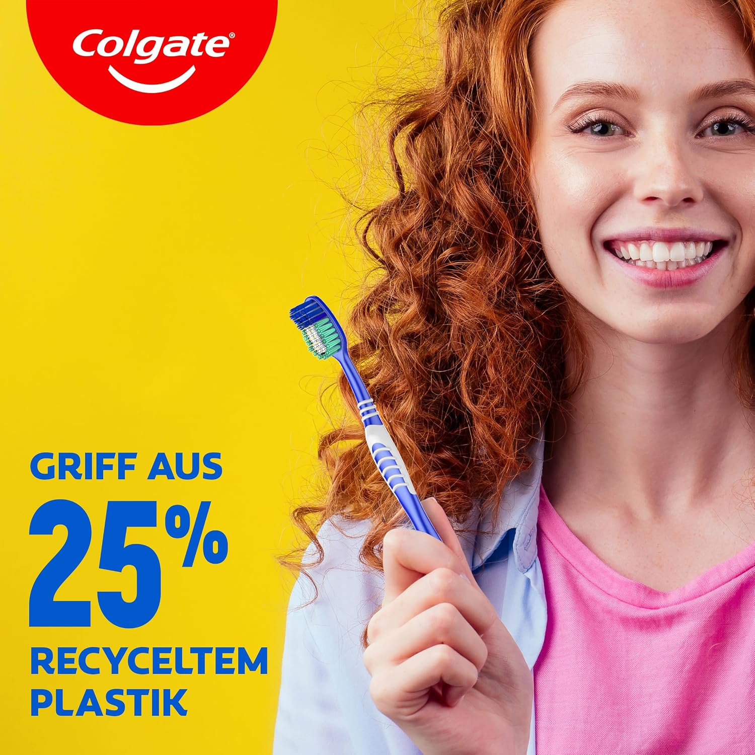 Colgate Extra Clean Zahnbuerste mittel 3er Pack mit Zungenreiniger