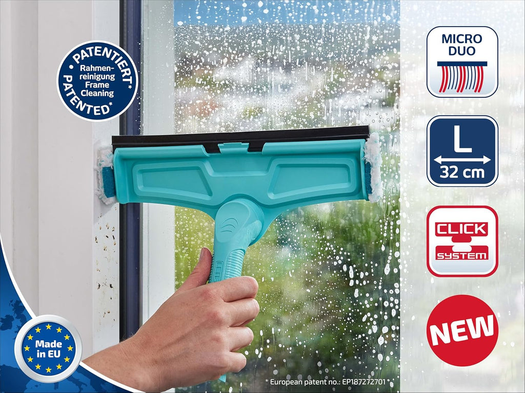 Leifheit Fensterwischer 4in1 Click System Fensterabzieher Glasreiniger