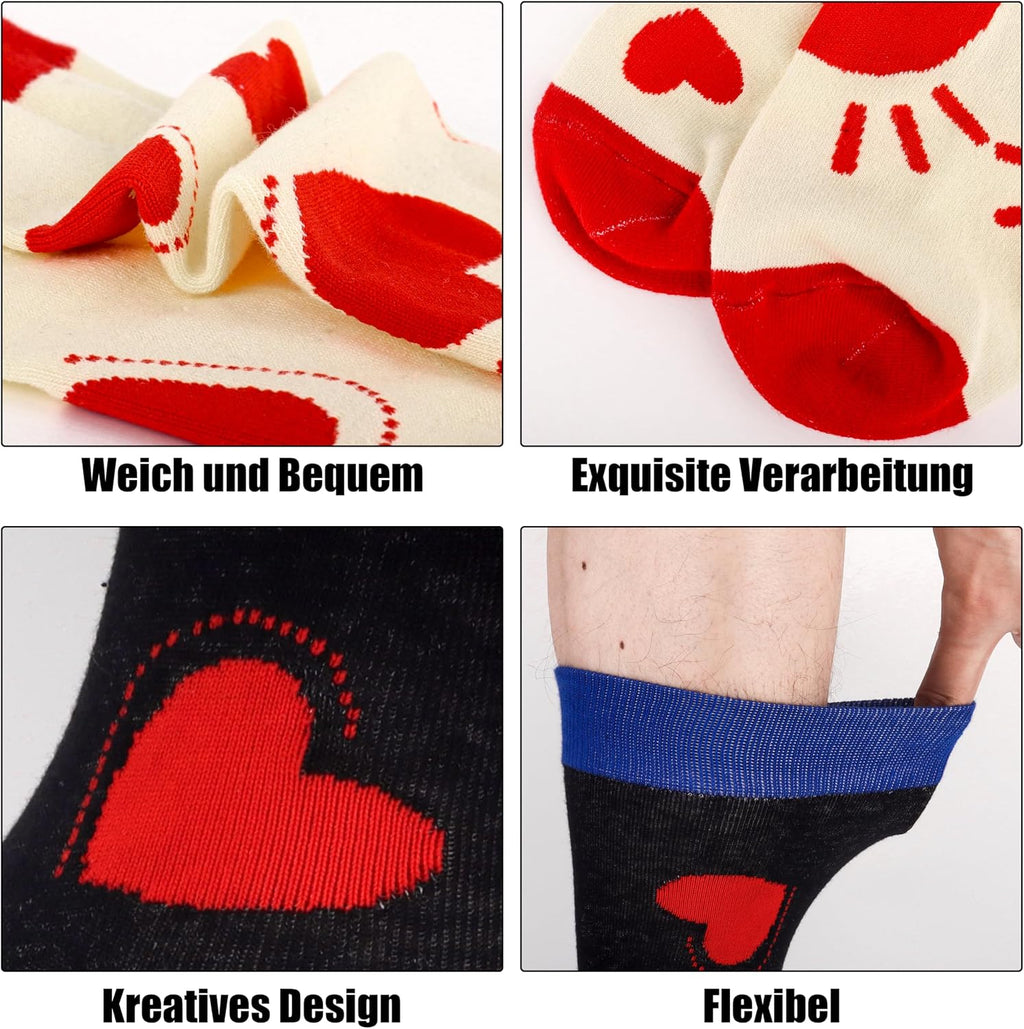 Herz Socken 2 Paar fuer Paare Geschenk Jahrestag Valentinstag Gr. Einheitsgroesse