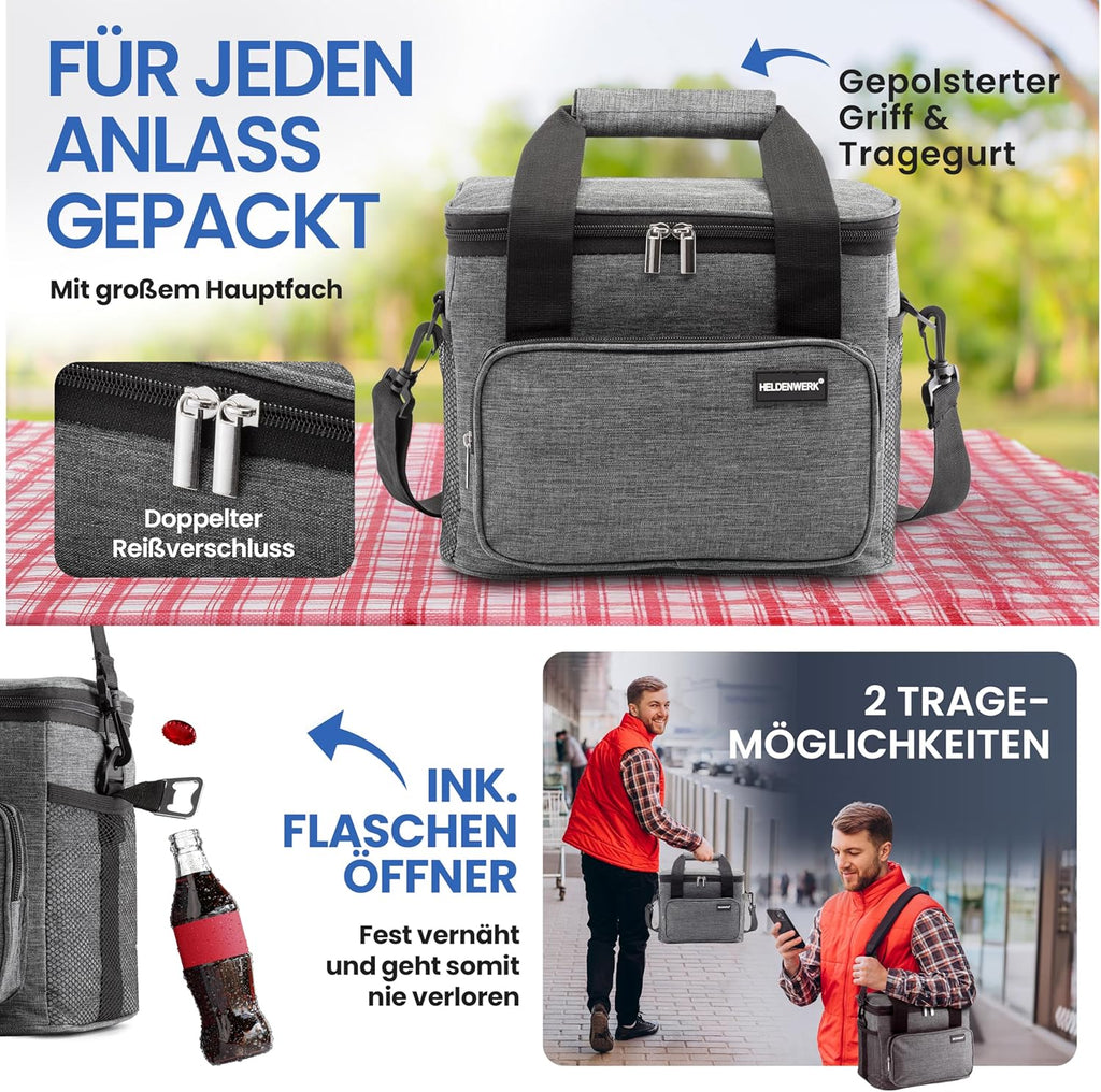 HELDENWERK Kuehltasche faltbar isoliert wasserdichte Lunchbag Picknick