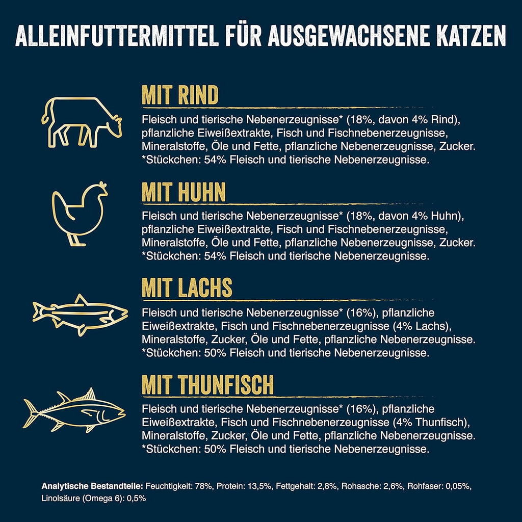 Felix Tasty Shreds Katzenfutter nass in Sauce 6 x verschiedene Sorten