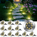 Joomer 12er Solar Bodenleuchten Aussen 8 LEDs 3000K Warmweiss IP65 Garten