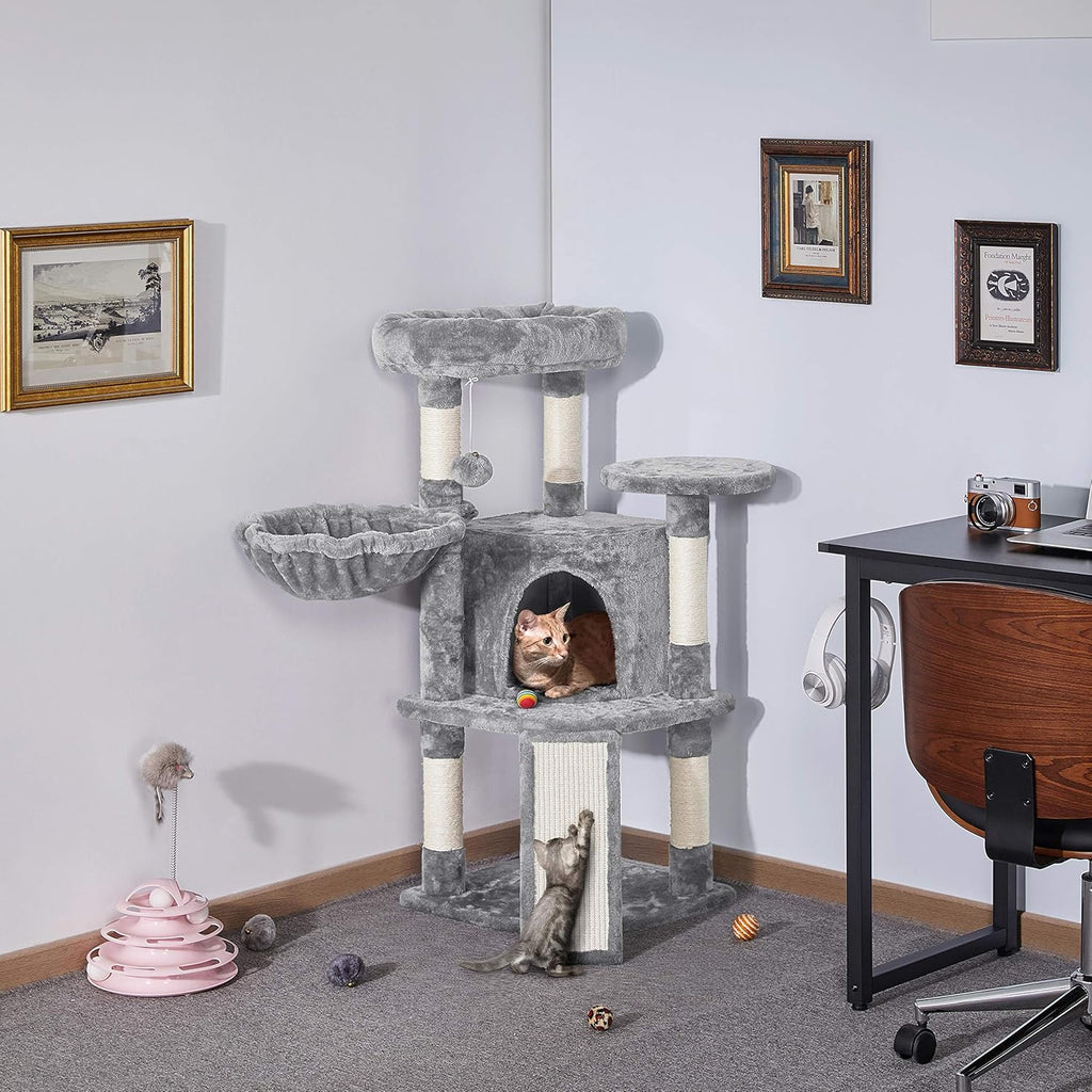 Katzen Kratzbaum 107 cm mit Höhle Sisal Plüsch stabil Katzenmöbel