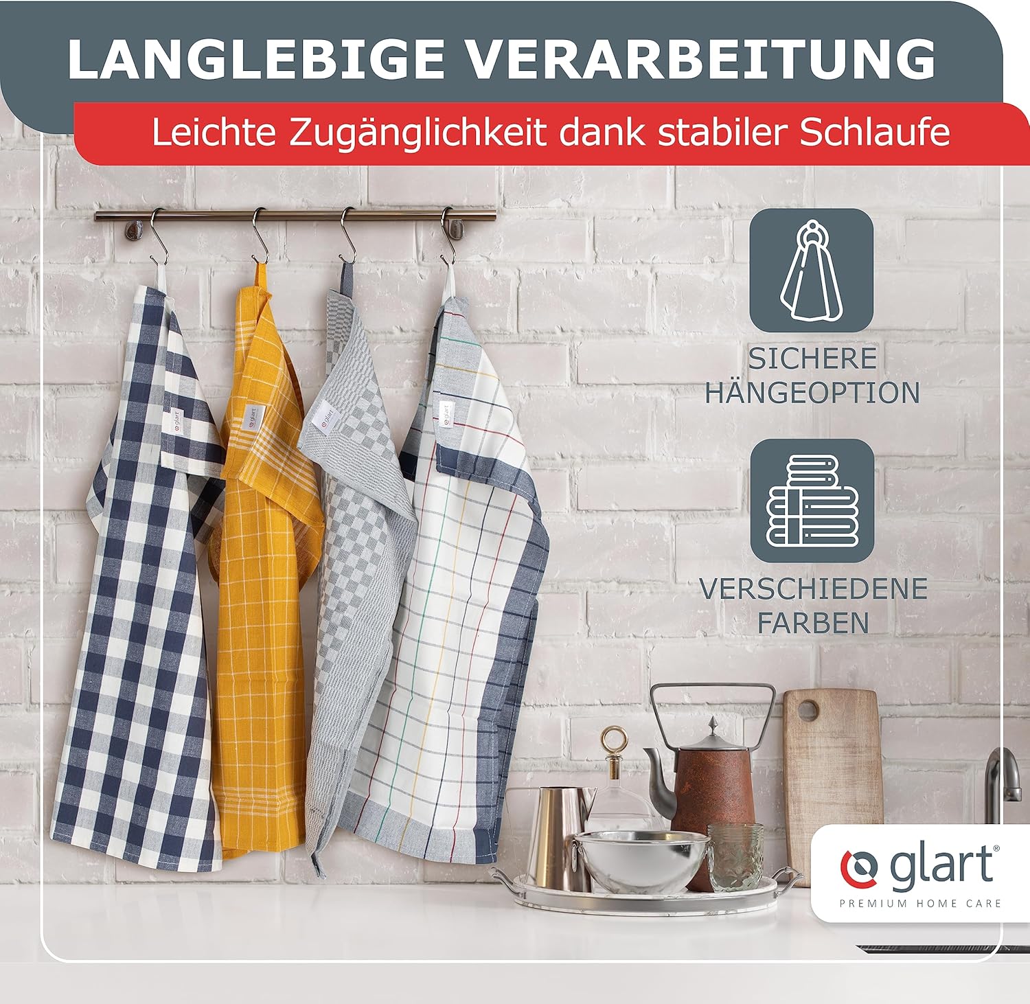 Geschirrtuecher Baumwolle 10er Set 50x70 cm kariert Kuechentuecher