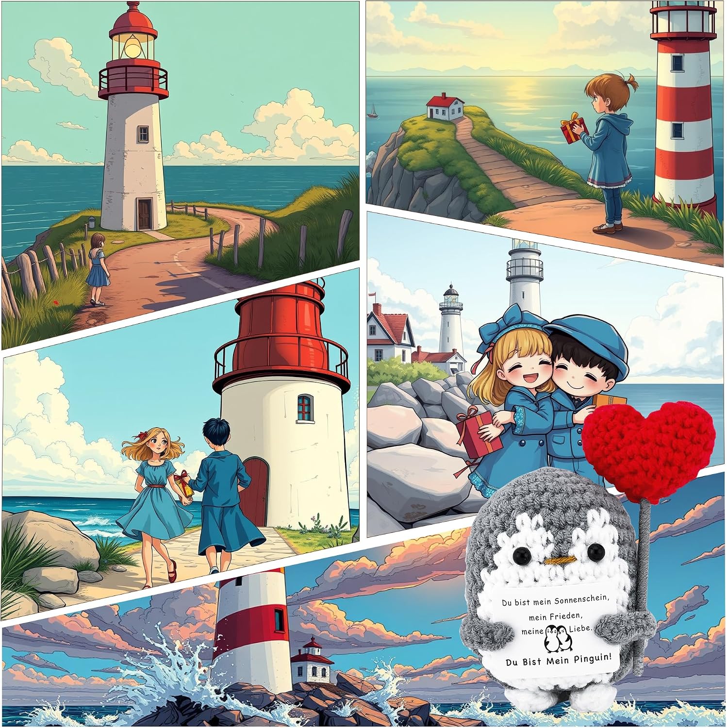 Positive Pinguin Geschenk Ich liebe dich Geschenk Jahrestag fuer Paare