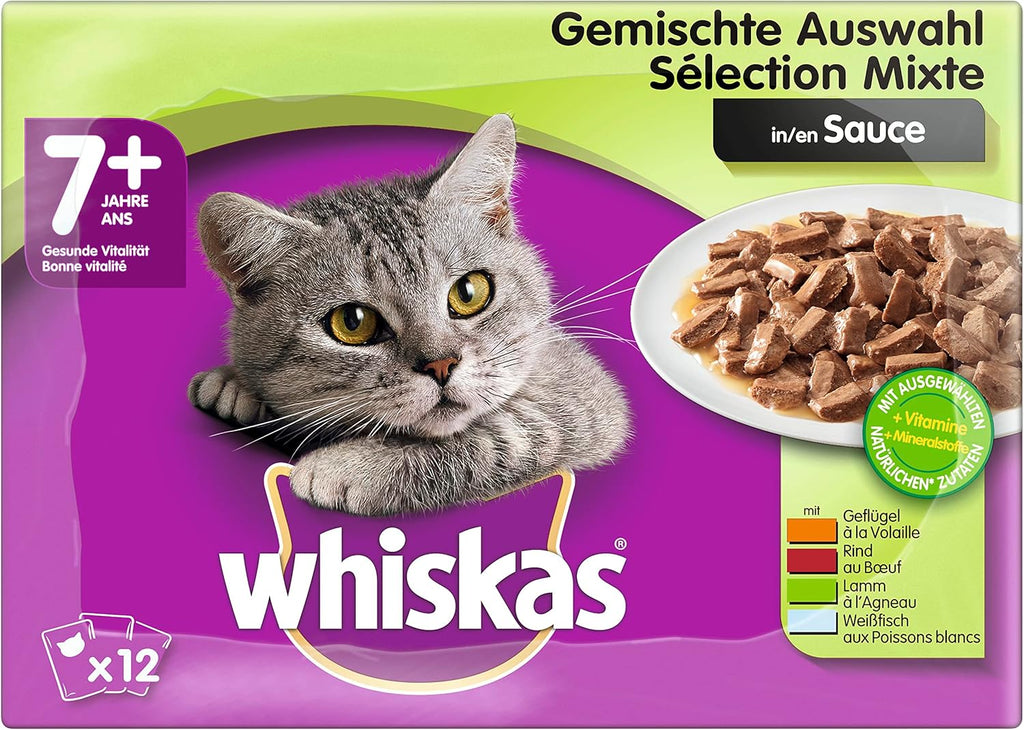 Whiskas Senior 11+ Nassfutter Gefluegel 12x85g (48 Beutel) verschiedene Sorten 10