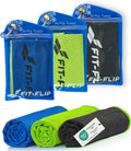 Fit-Flip Kuehlhandtuch 3er-Set Mikrofasern Sport Fitness Nacken kuehlt