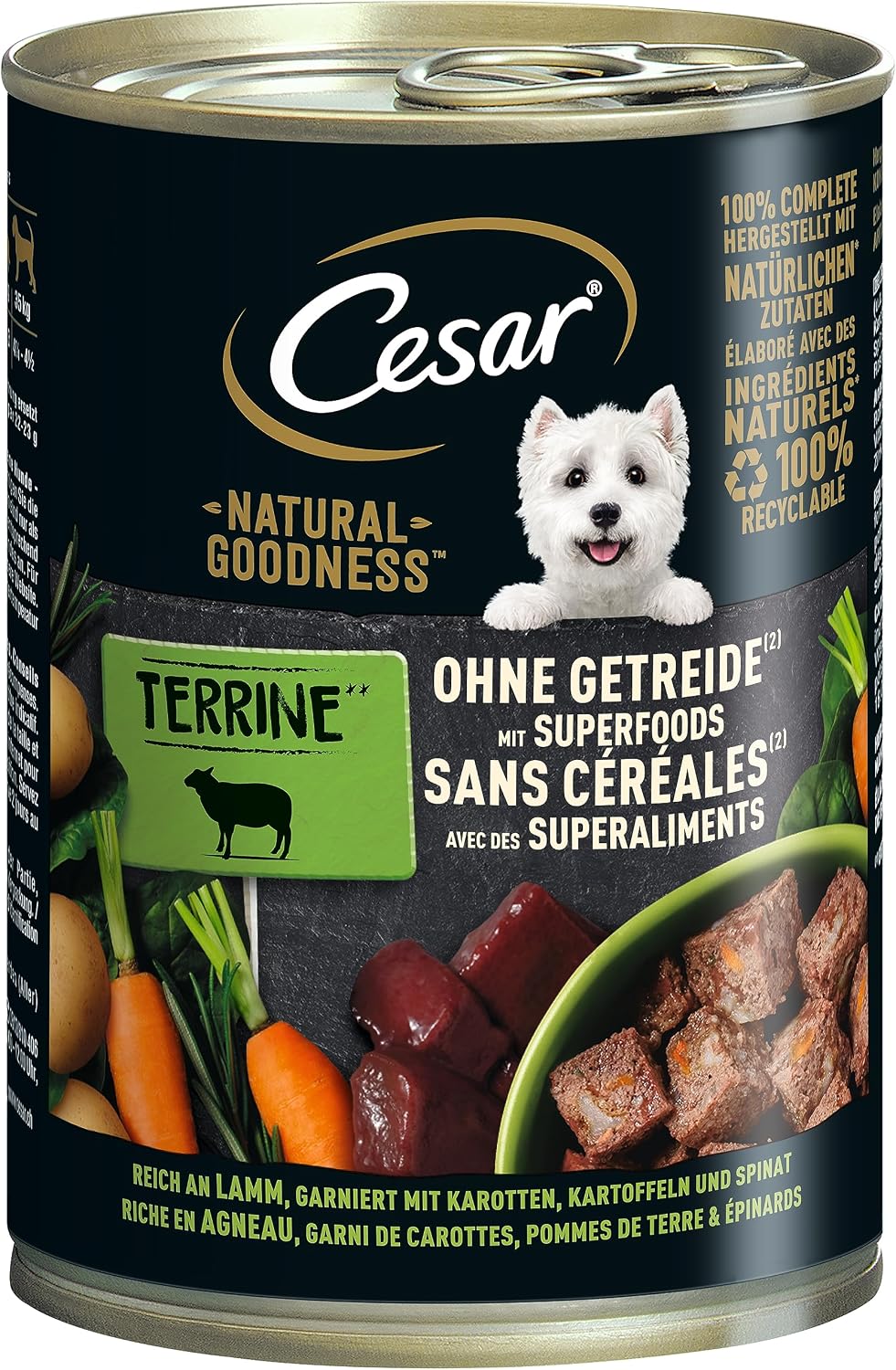 Cesar Hundefutter Nassfutter 12 x Sortenmix Dose