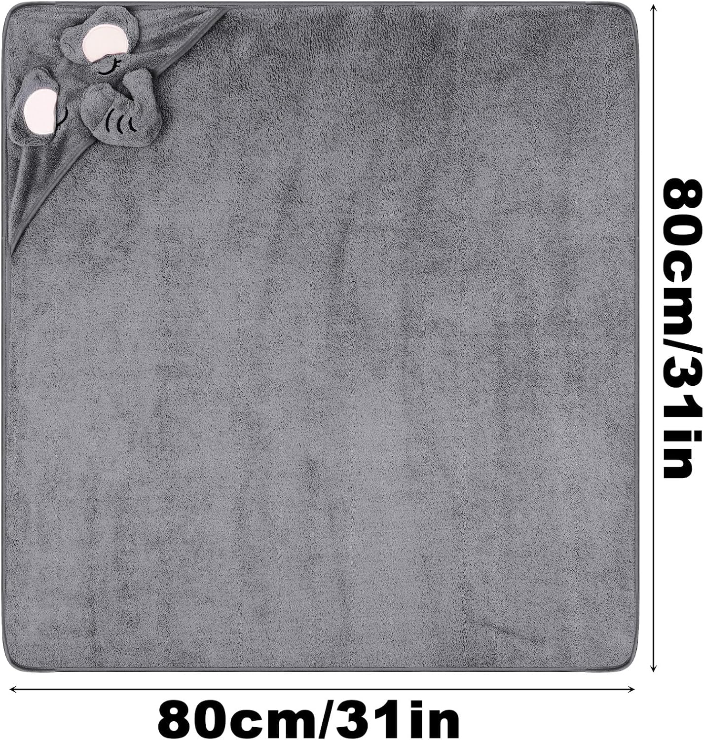 Kapuzenhandtuch Baby 80x80 cm Badetuch Neugeborene Gruen