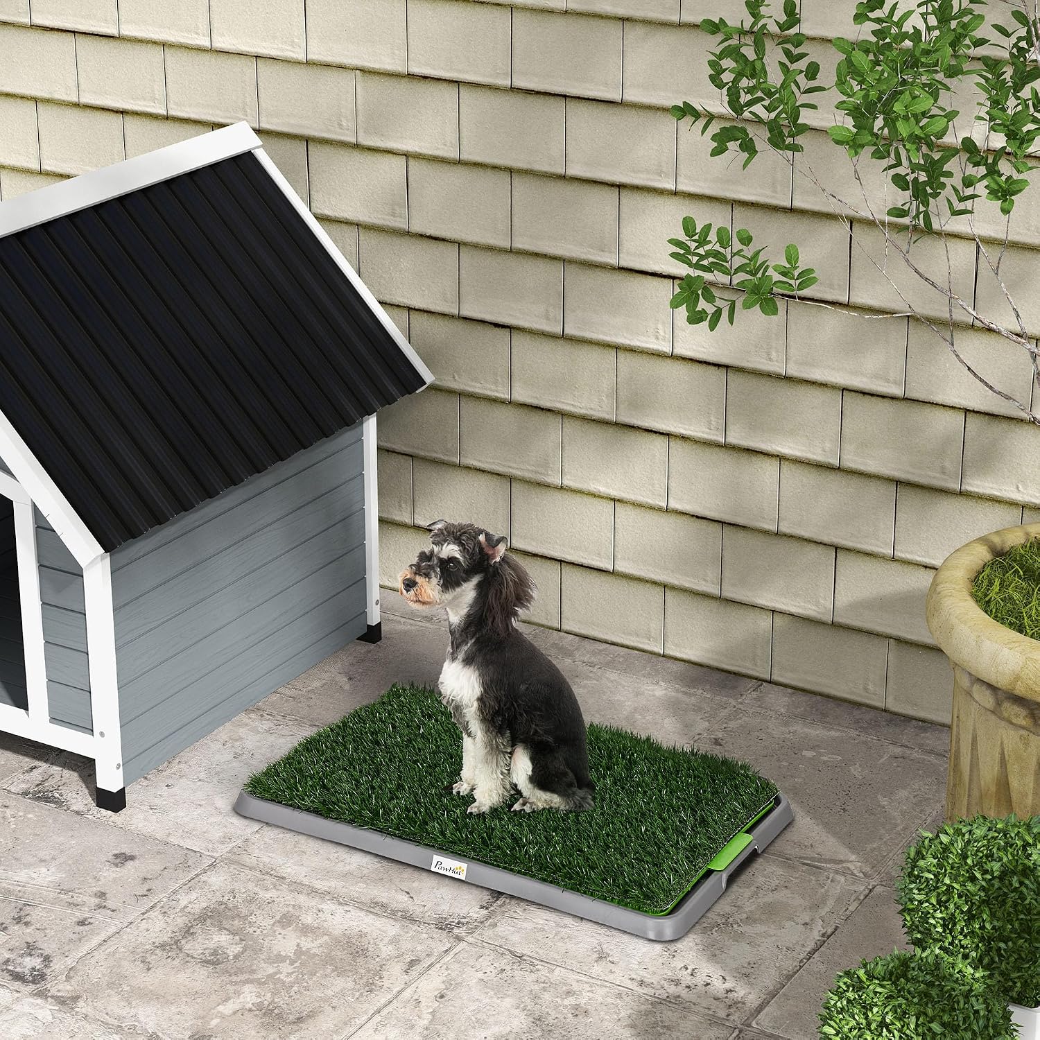 PawHut Hundetoilette mit Kunstrasen 67x41 cm Welpentoilette für Hunde