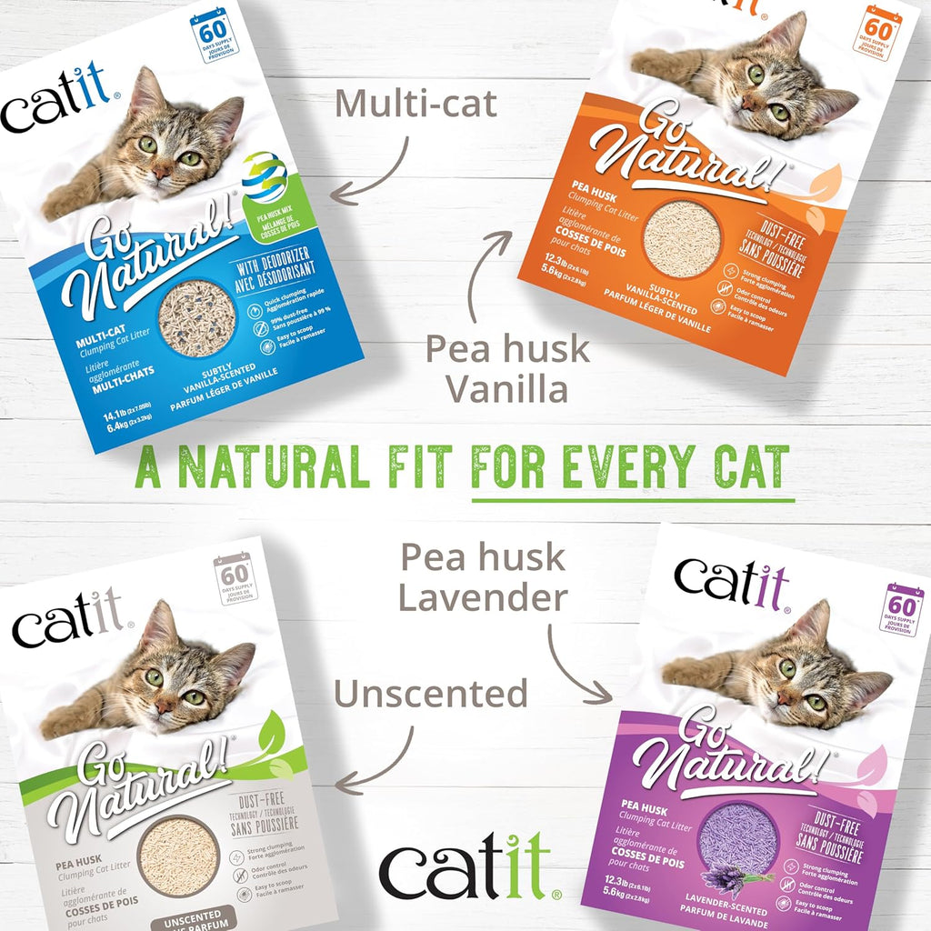 Catit Go Natural Katzenstreu 5,6kg Erbsenhülsen Klumpstreu parfümfrei