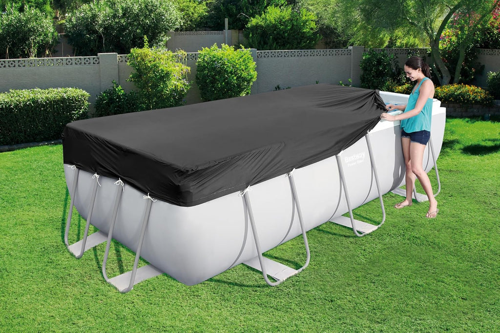 Bestway PVC Abdeckplane eckig 396 x 185 cm schwarz