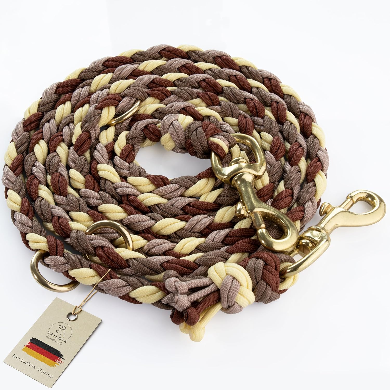Geflochtene Hundeleine 2 m verstellbar Paracord Fuehrleine Trainingsleine