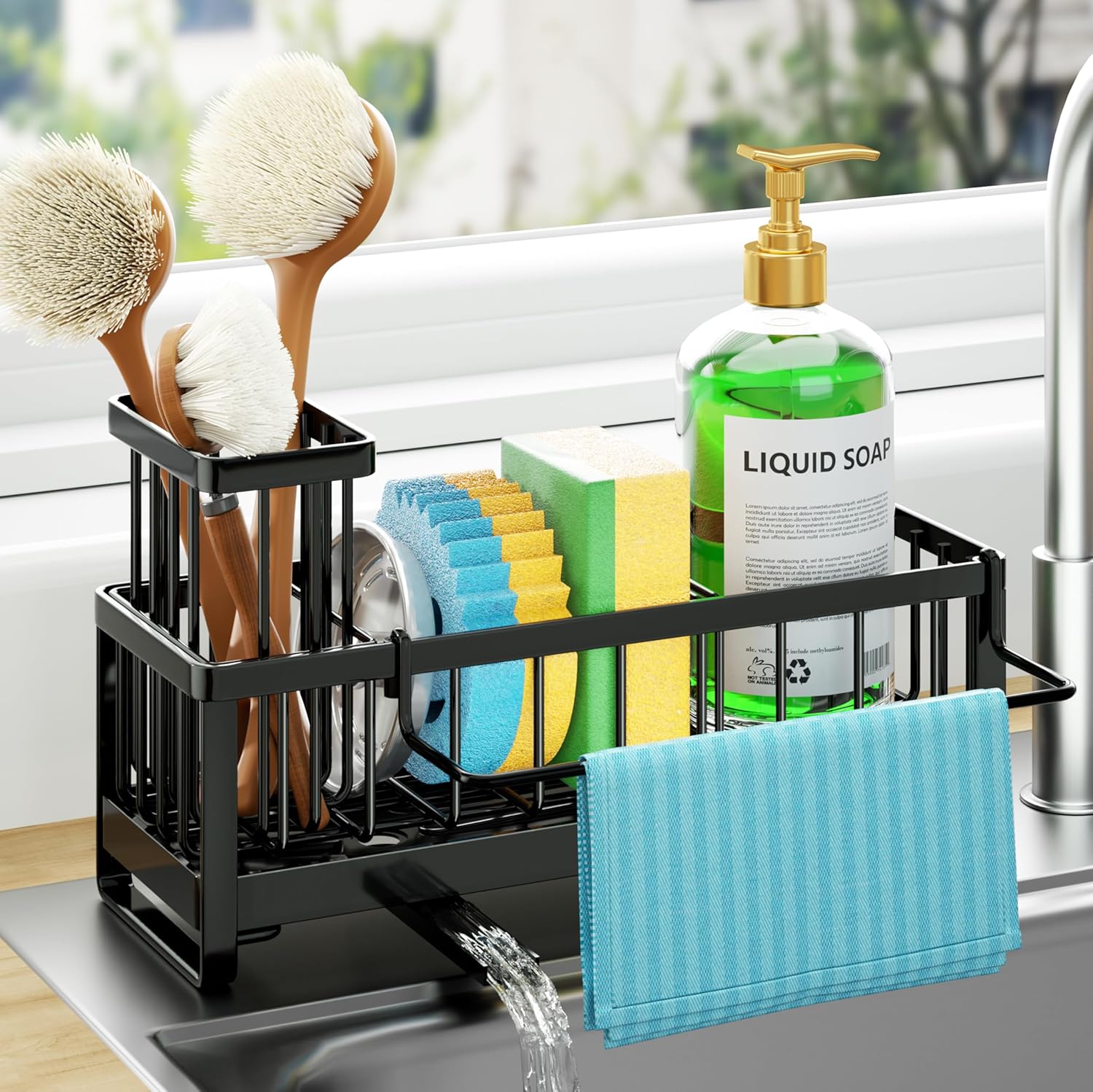 Edelstahl Spuelbecken Organizer Schwammhalter Buerstenhalter Kueche